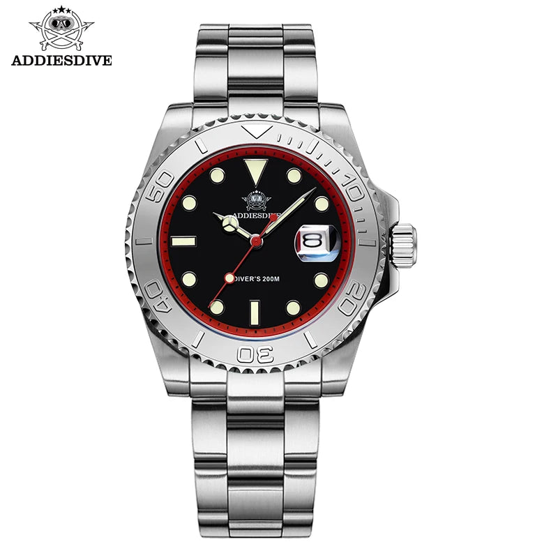 ADDIESDIVE 41mm Japan2115 Men's Quartz Watch 200m Waterproof Wristwatch BGW9 Luminous Ceramic Bezel 316 Steel Man Luxury Watches