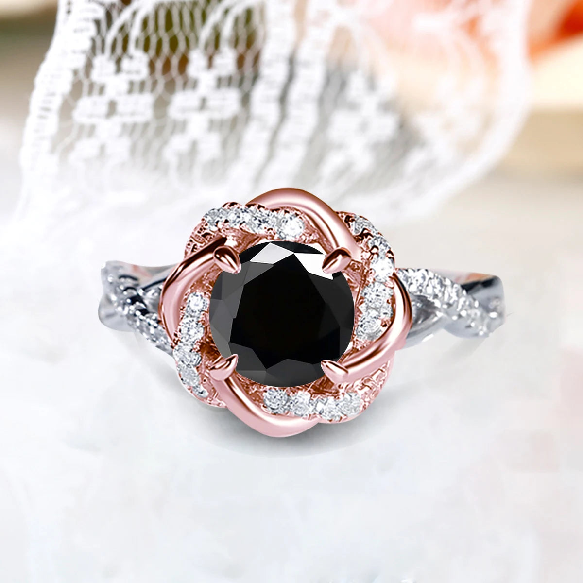 1ct to 3ct Moissanite Diamond Certified Ring Original Sterling Silver 925 Rings for Women Twist Floral Luxury Wedding Jewelry