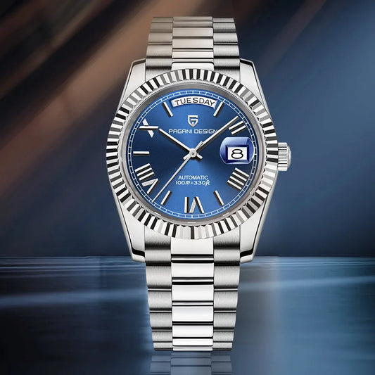 PAGANI DESIGN 2025 New Blue DD40 Luxury Automatic Watch For Men Mechanical Wristwatch Men Japan NH36A Movt Sapphire crystal