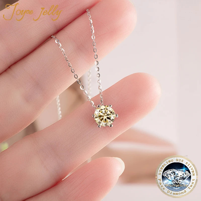 Earrings JoyceJelly Moissanite Jewelry Set With 1CT D Color VVS 3EX moissanite stone pass diamond test Wedding Luxury Fine Jewelry gift