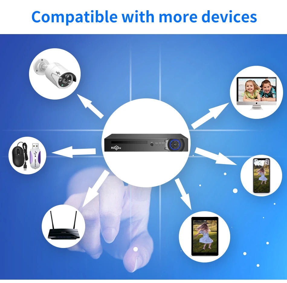 Hiseeu 5MP 3MP 8CH POE NVR Video Audio Record ONVIF CCTV IP Security Surveillance Camera System Kit Set Outdoor House Waterproof