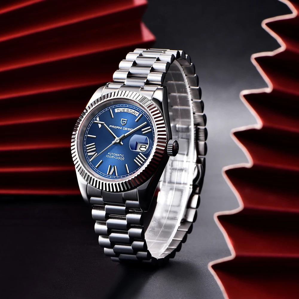 PAGANI DESIGN 2025 New Blue DD40 Luxury Automatic Watch For Men Mechanical Wristwatch Men Japan NH36A Movt Sapphire crystal