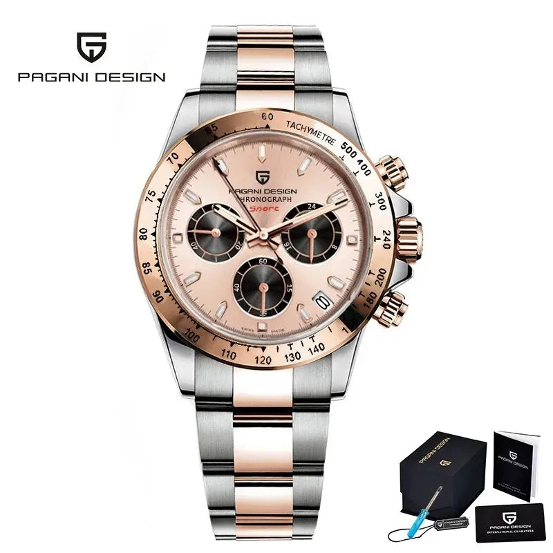 2025 New PAGANI DESIGN Chocolate PD1644 Luxury Quartz Watch For Men Automatic date Wristwatches Men Sport Waterproof Chronograph