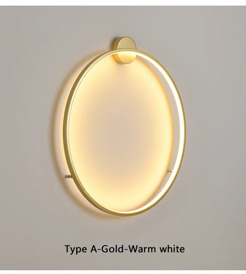 Nordic Minimalist Circle Background LED Wall Lamp Modern livingroom sofa wall lights Hotel Hall Bedside Sconces Light Home decor