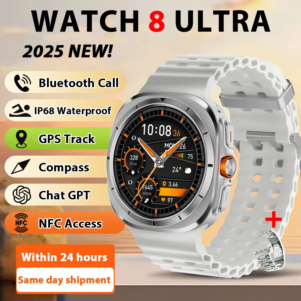 2026 New Watch8 Ultra Smart Watch Classic NFC Health Monitoring  Bluetooth Call 3ATM Waterproof HD Smartwatch For IOS Android
