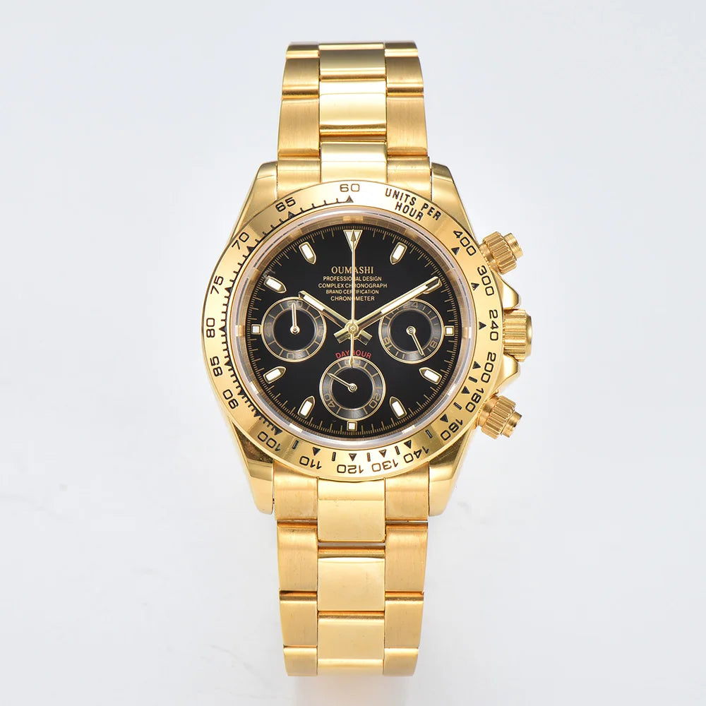 Luxury Sports Quartz Watch Sapphire Glass 316L stainless steel waterproof for men's custom watches with VK63 watch movement