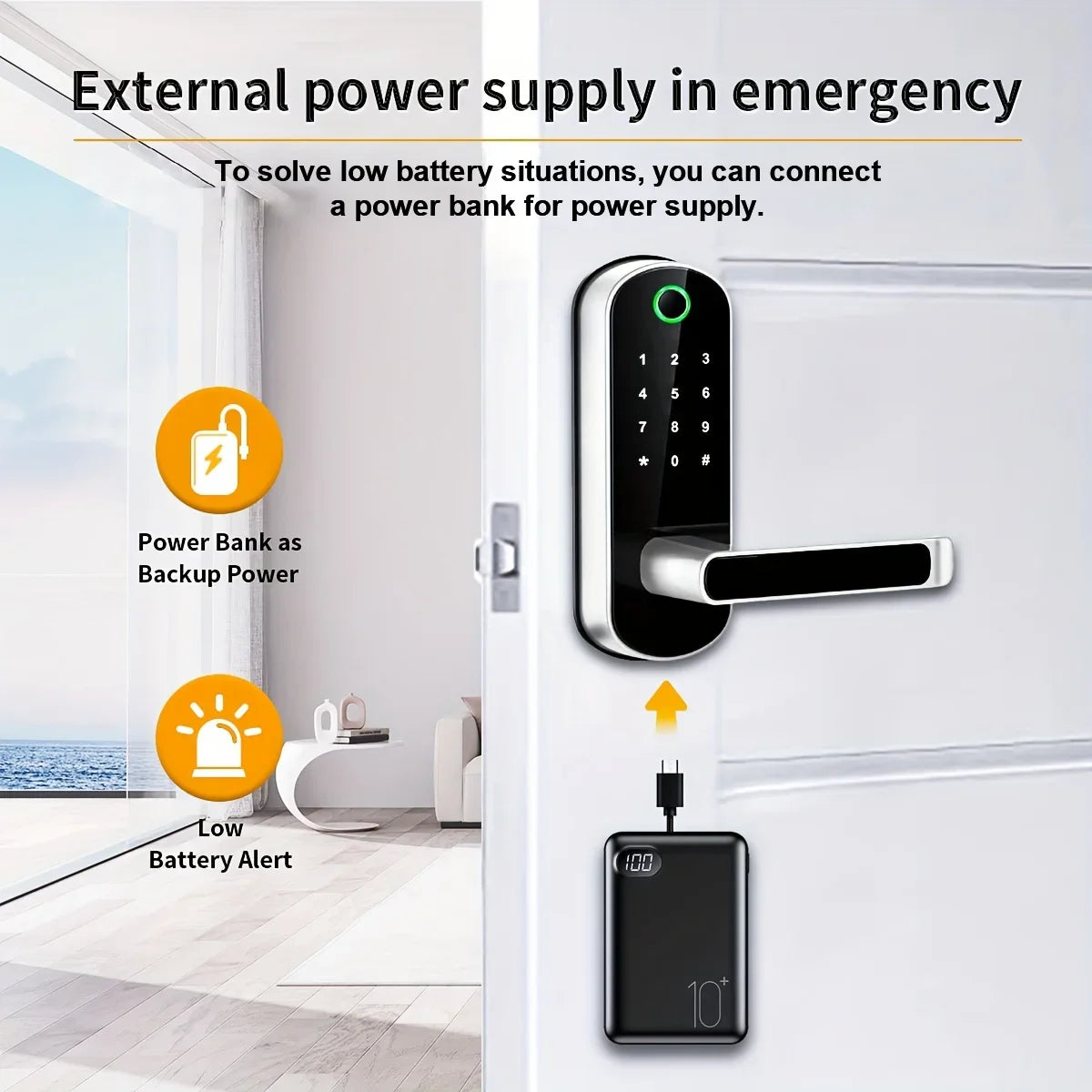 New Smart Fingerprint Door Lock with Keypad, Biometric Electronic Door Lock, Fingerprint/Password/Key Unlock for Home/Office