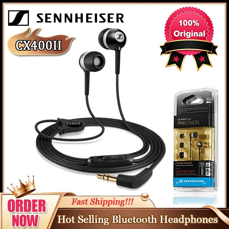 Sennheiser Wireless Bluetooth Headphones HD206 IE900 Sport Headphones HD400S Resolution HIFI Noise Reduce Original Microphone