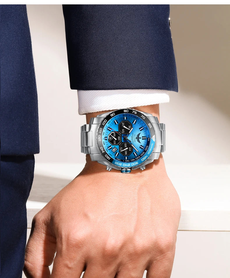 Yelang Watch 44mm V1215 Men Sports Watch Japan Eco-Drive VR42 Solar Diving Watch 100m Waterproof 10Bar Luminous watches for men