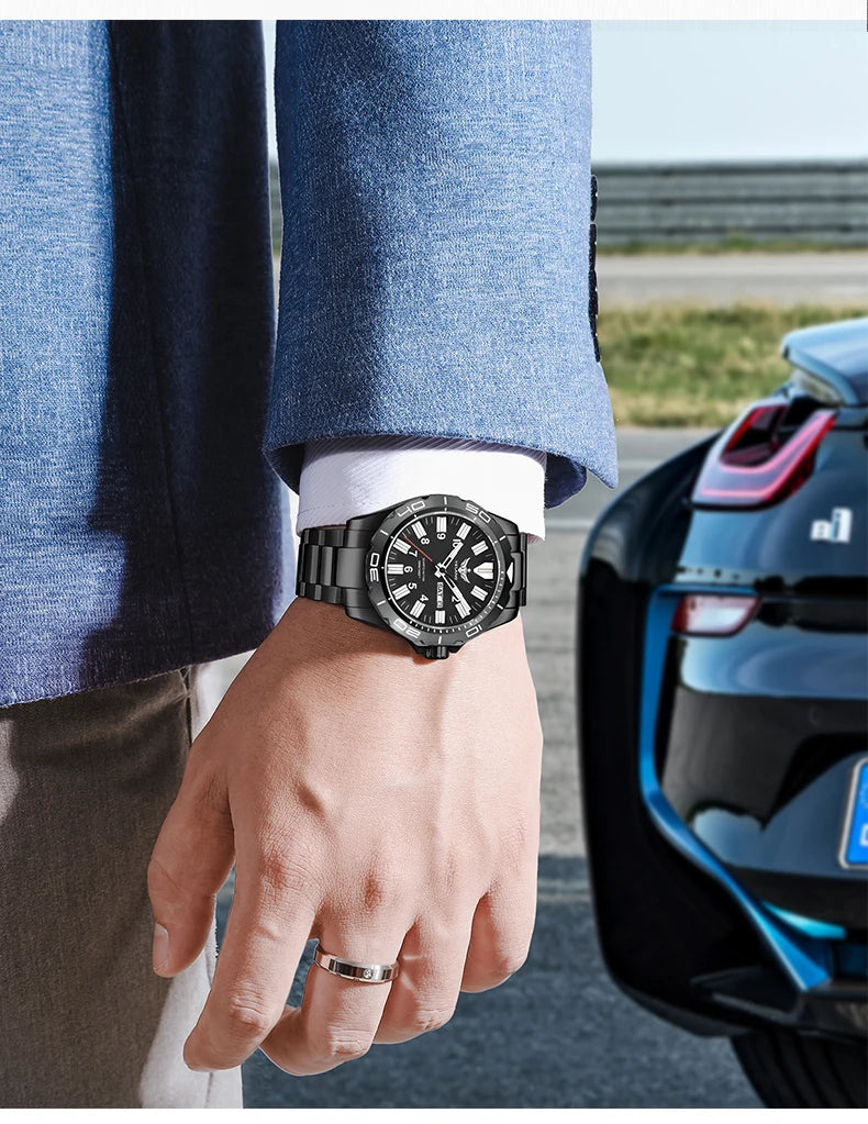 Yelang's New Design 42mm 10 Year Ultra Long Range Men's Quartz Watch 30ATM Professional Waterproof Swiss Eternal Gas Glow