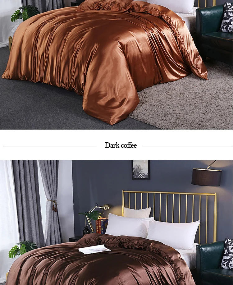 Luxury High Quality  Satin Duvet Cover Rayon Quilt Cover High Density Fabric Duvet Cover  Supple High waterfall