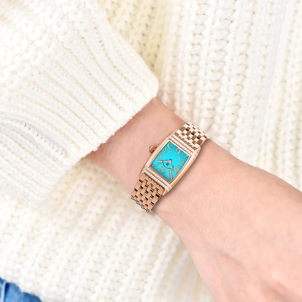 Pagani Design New 22mm Square Women's Quartz Watch Stainless Steel Sapphire Glass 50m Waterproof Women's Quartz Watch