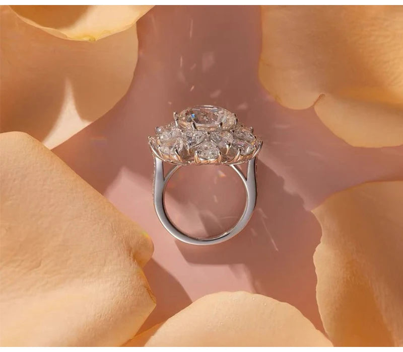 So-Bling 5ct Moissanite Ring 925 Sterling Silver Rings with Gra Certificate for Women Elegant Fine Luxury Quality Party Gift