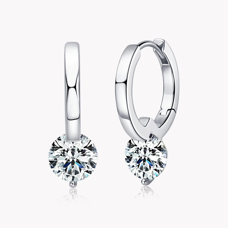 Solitaire 1ct D Moissanite Earrings for Women 2023 Diamond Sterling Silver Hoop Earrings 925 Drop Earrings Girls 14k Gold Plated
