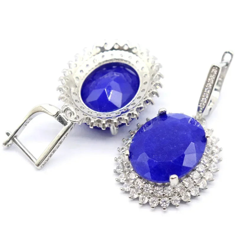 15g Customized 925 SOLID STERLING SILVER Earrings Sapphire Morganite Orange Spessartine London Blue Smoky Topaz Aquamarine CZ