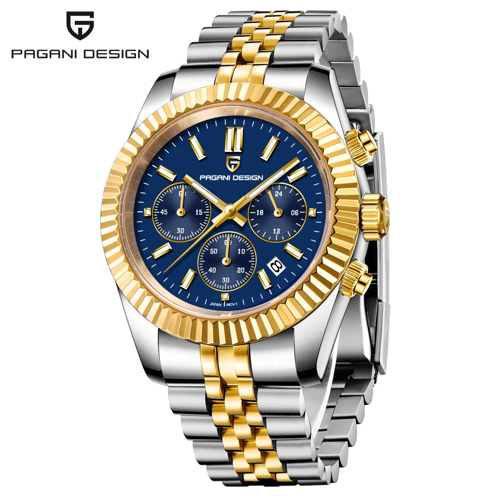 PAGANI DESIGN 2025 New PD1814 quartz watch VD53 thick 12mm stainless steel C3 sapphire watches for man pagani design watches