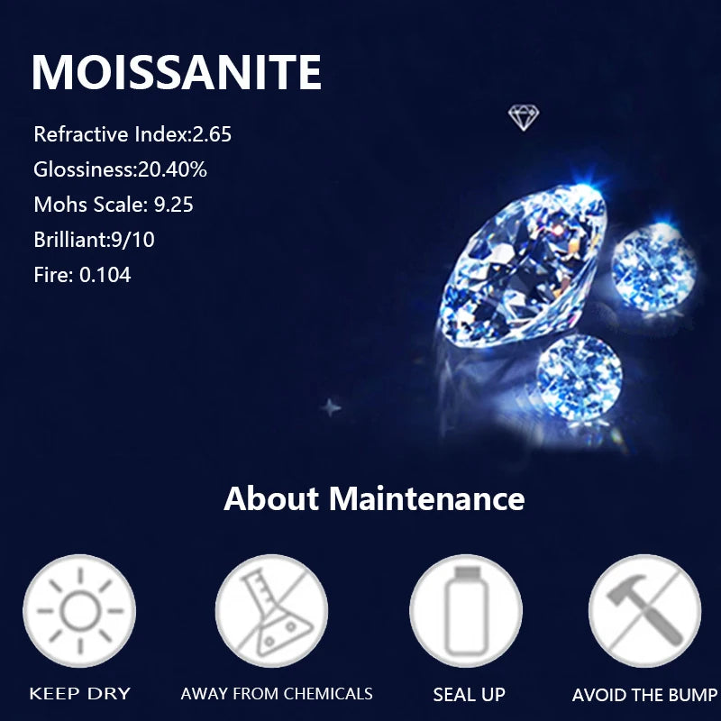 925 silver 1.5 carat moissanite diamond simple casual versatile men's and women's wedding ring