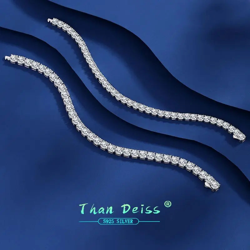 2.5/3/4/5mm Moissanite Tennis Bracelet 925 Sterling Silver Plated White Gold Bracelet for Women Man Sparkling Party Jewelry