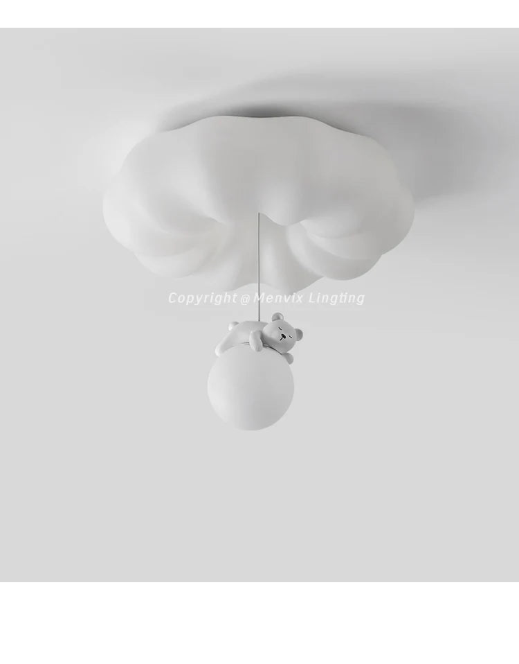 Menvix Bear Cream Modern Ceiling Light Simple Indoor Wall Lamps for Living Room Bedroom - 2025 Style Lighting Decoration