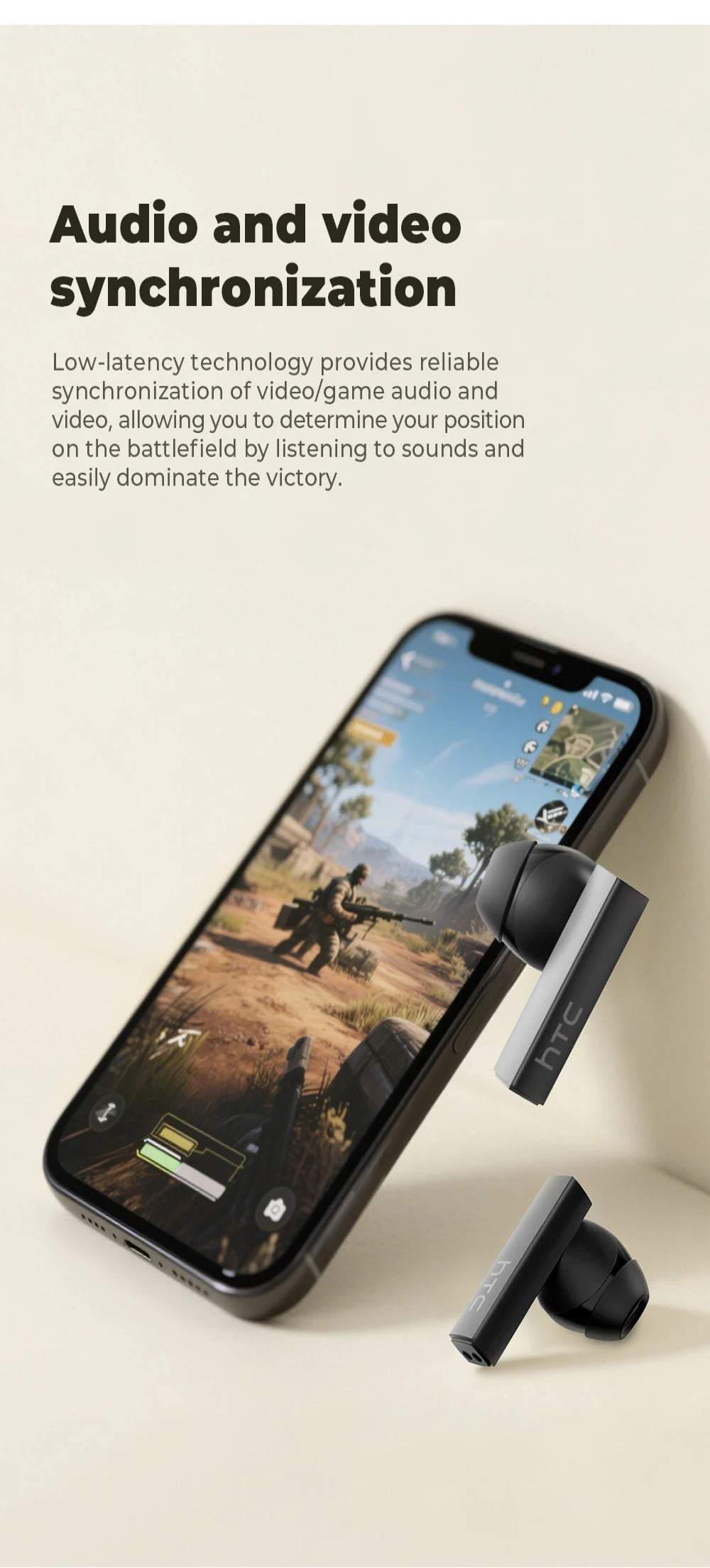 HTC NE40 Earphones Bluetooth V6 TWS Sports AI Translator Earbud Noise Reduction Wireless Headphones With Mic