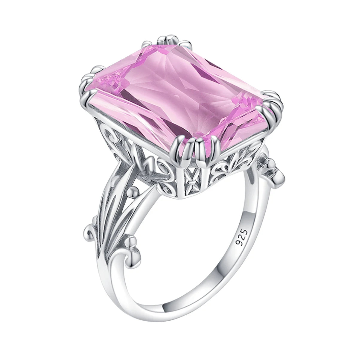 Unique 100% 925 Sterling Silver Aquamarine Ring For Women Vintage Filigree Persian Design Ring Anniversary Fine Jewelry Gifts