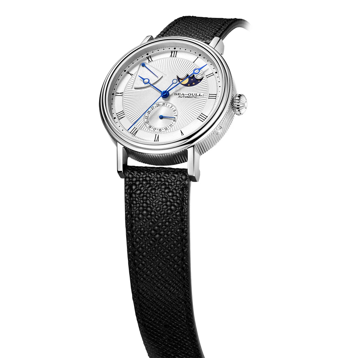 Seagull Moon Phase Watch Auspicious Clouds Special Edition Men's Automatic Mechanical Watch Luxury 41mm Watch for Men 6199 6198