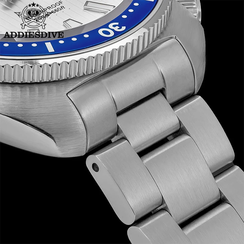 ADDIESDIVE Men's Watch Stainless Steel Sapphire Crystal Quartz Watch Men's Luminous 200M Waterproof Gift Men's Analog Watch