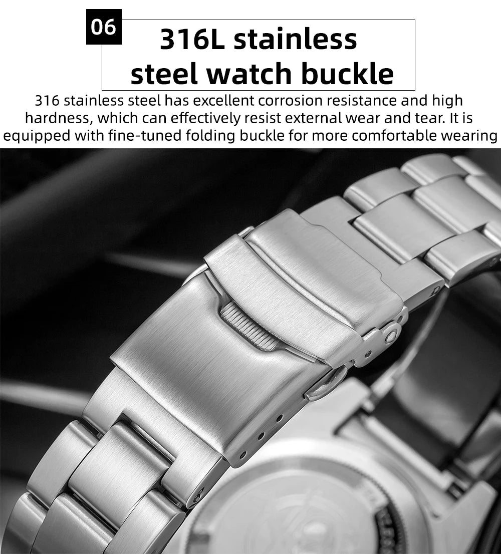 ADDIESDIVE New Men Watch AD2089 Diver 200m Waterproof Wristwatch Ceramic Bezel Luminous 316L Stainless Steel Quartz Watch AD2089