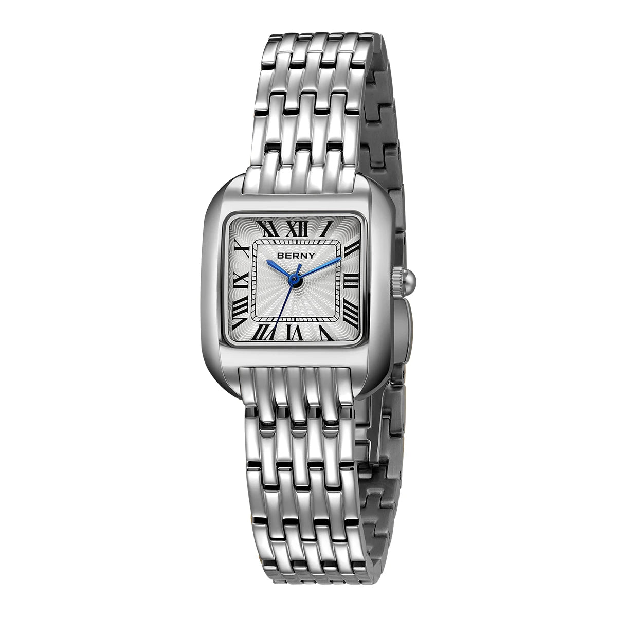 BERNY Luxury Brand Woman Watch New In High Quality S/S Square Ladies Quartz Watches Fashion Elegant Business Wristwatch