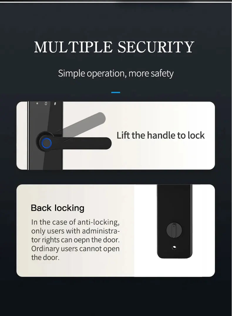 TTLOCK Smart lock with Fingerprint Password IC Card Unlock Support USB Emergency Charge ﻿for Hotel Apartment