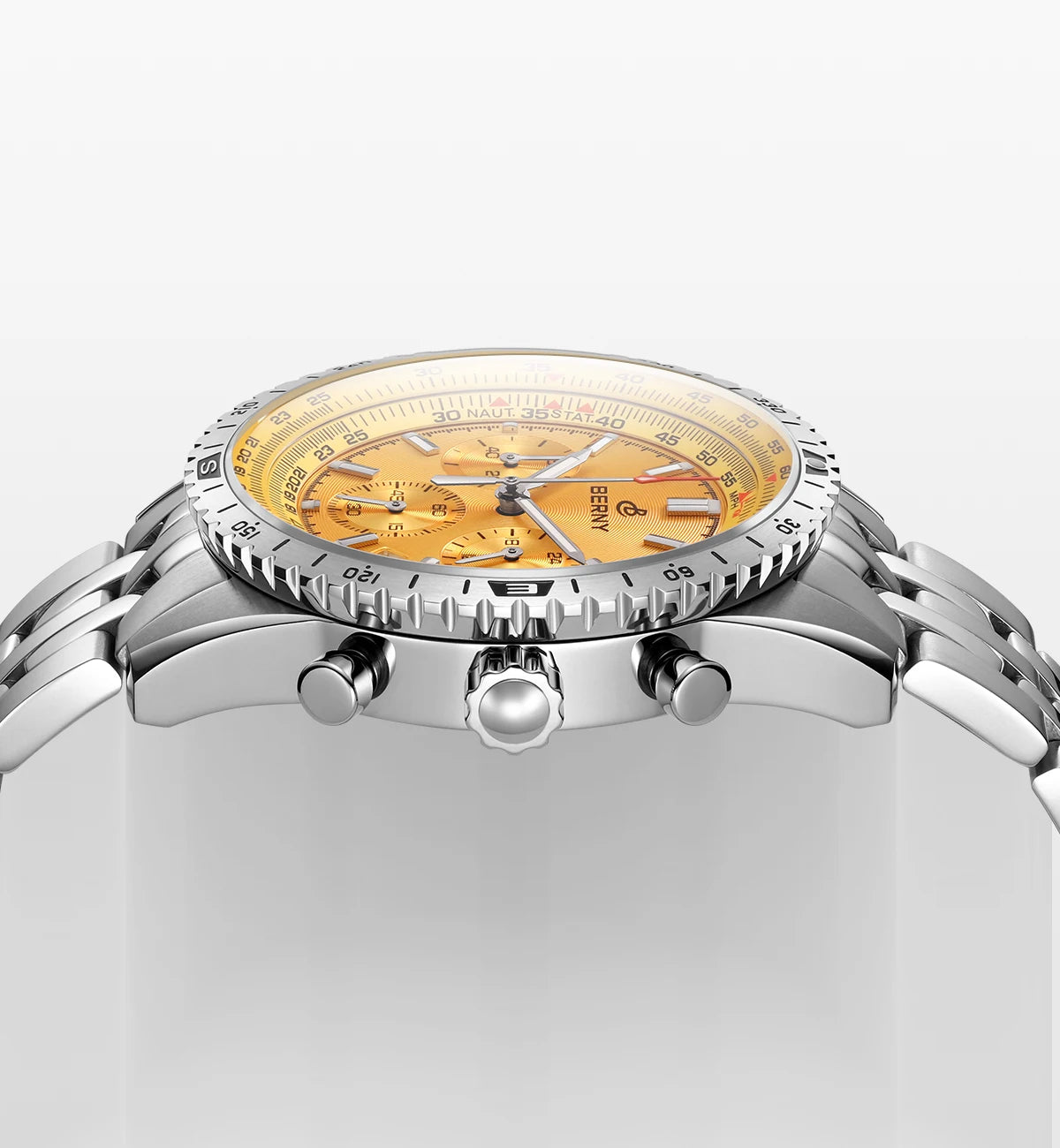 BERNY Aviation Pilot Men's Watches Quartz Chronograph Watch Date Sapphire Super Luminous Luxury Brand Dress Man Wristwatch