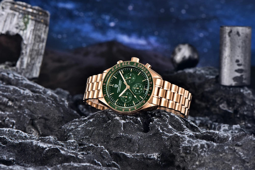 PAGANI DESIGN PD1701 Gold Luxury Men's Watches Quartz Wristwatches Chronograph VK63 Watch For Men AR Sapphire Mirror Clock Gifts