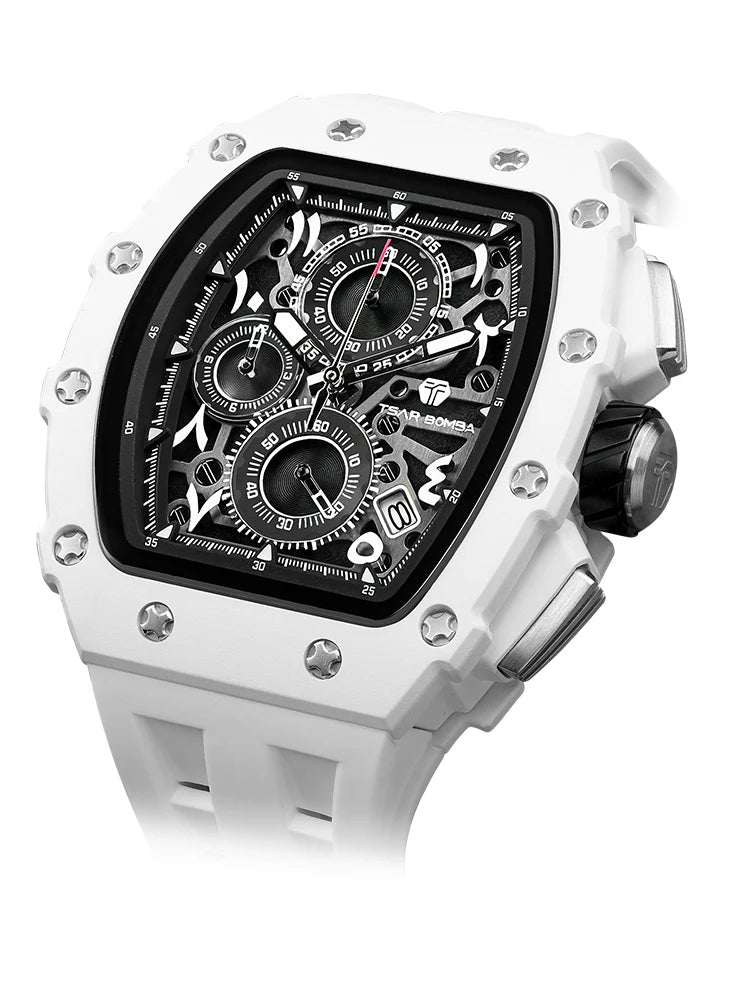 TSAR BOMBA New TB8204 Watch for Men Japan Quartz Chronograph 50M Waterproof Wristwatch Fashion Sport Clock Male Luxury Mens Gift