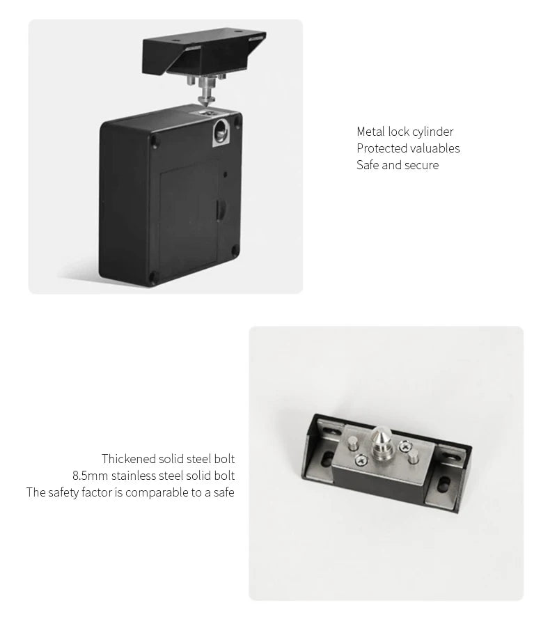 Smart Biometric Cabinet Lock Black Keyless Fingerprint Locks Anti-theft Door Lock Hidden File Drawer Wardrobe Hardware