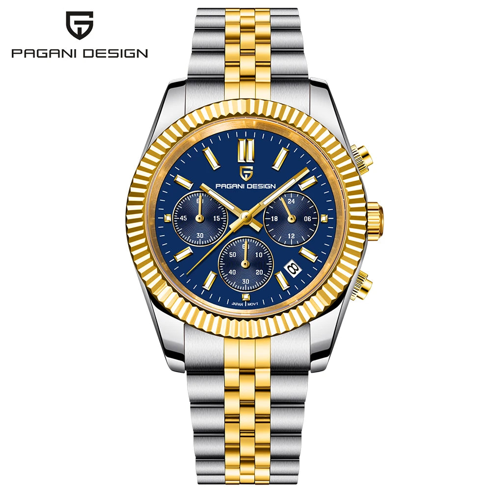 PAGANI DESIGN 2025 New PD1814 quartz watch VD53 thick 12mm stainless steel C3 sapphire watches for man pagani design watches