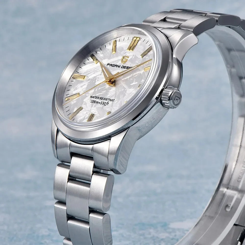 PAGANI DESIGN 40MM Meteorite Dial Men Quartz Watch Luxury Business 316L Stainless Steel 100M Waterproof Men Watch Gift With Box