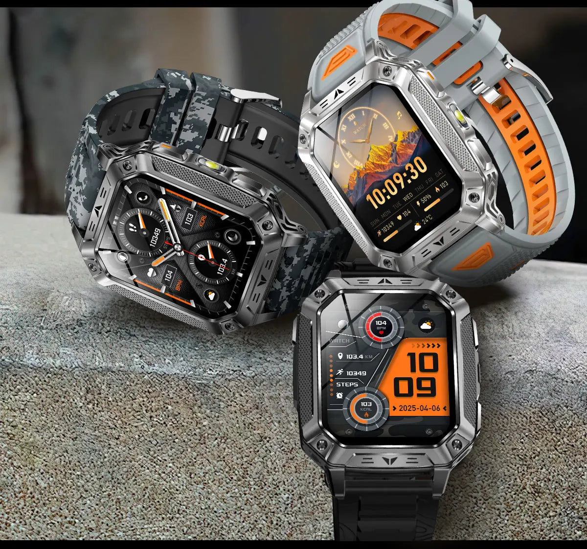 2026 New Military outdoor 1400mAh Battery SmartWatch Men Waterproof Call 2.01" HD AMOLED Sports Heart rate Flashlight Smart Band