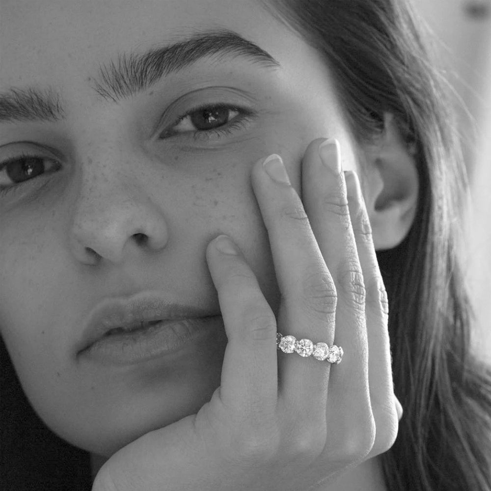 3mm 5mm D Color Moissanite Full Eternity Ring Engagement Wedding Band with GRA 925 Sterling Silver Rings for Women Fine Jewelry