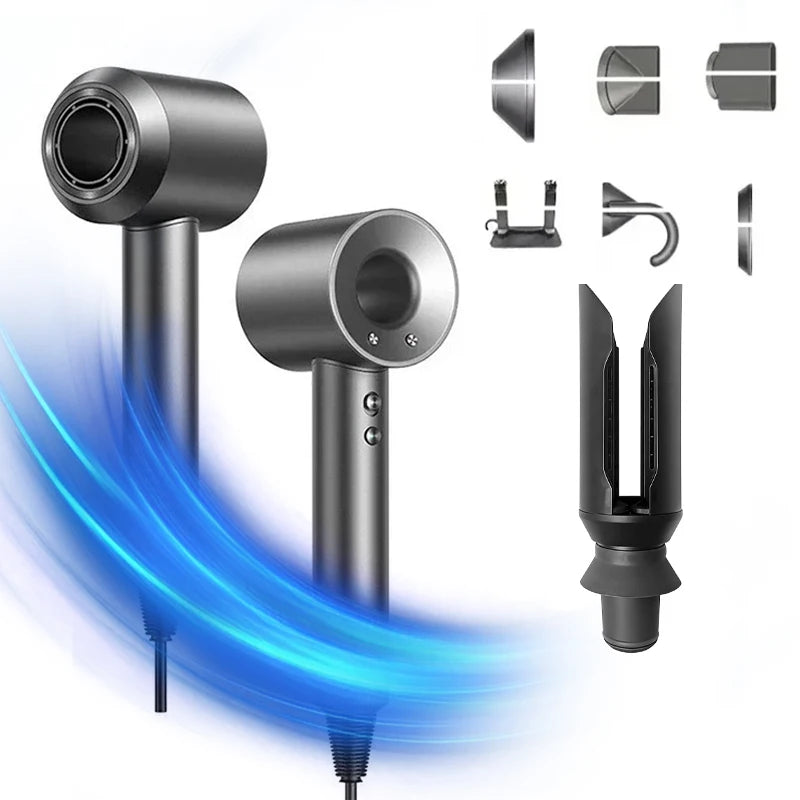 High-speed bladeless hair dryer, professional negative ion hair dryer, quick drying, powerful 1600W home styling tool
