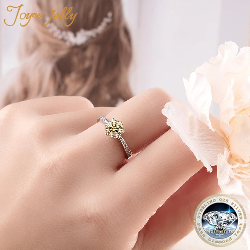 Earrings JoyceJelly Moissanite Jewelry Set With 1CT D Color VVS 3EX moissanite stone pass diamond test Wedding Luxury Fine Jewelry gift