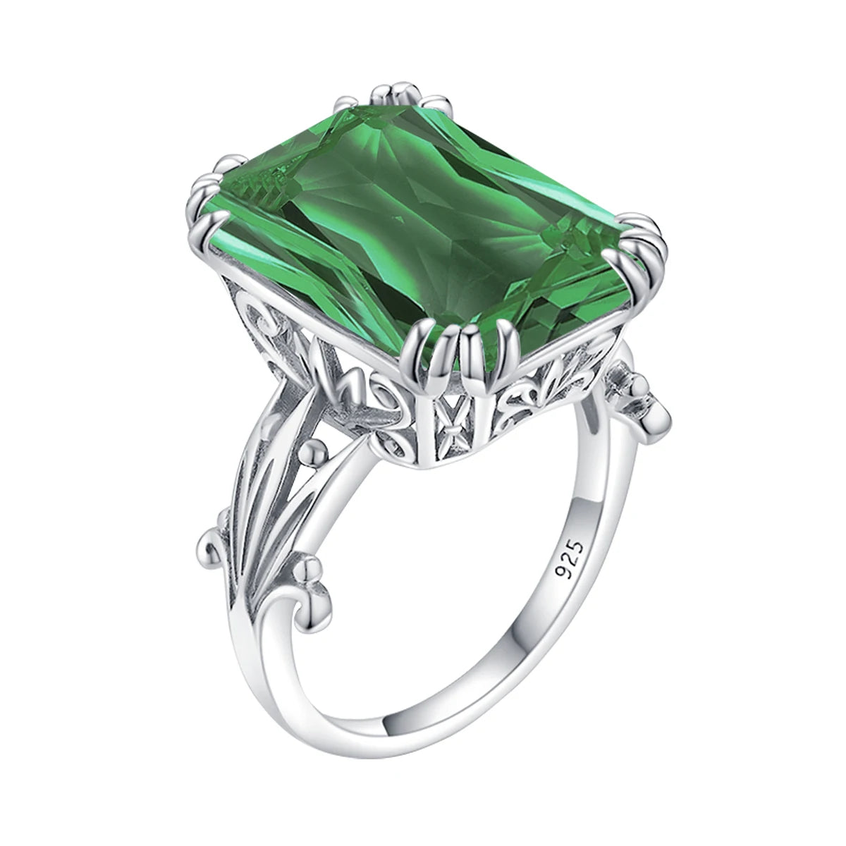 Unique 100% 925 Sterling Silver Aquamarine Ring For Women Vintage Filigree Persian Design Ring Anniversary Fine Jewelry Gifts