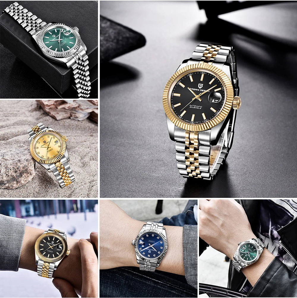 PAGANI DESIGN Top Brand New Automatic Mechanical Watch 316L Stainless Steel 100M WaterproofBusiness Style Luxury watches for man