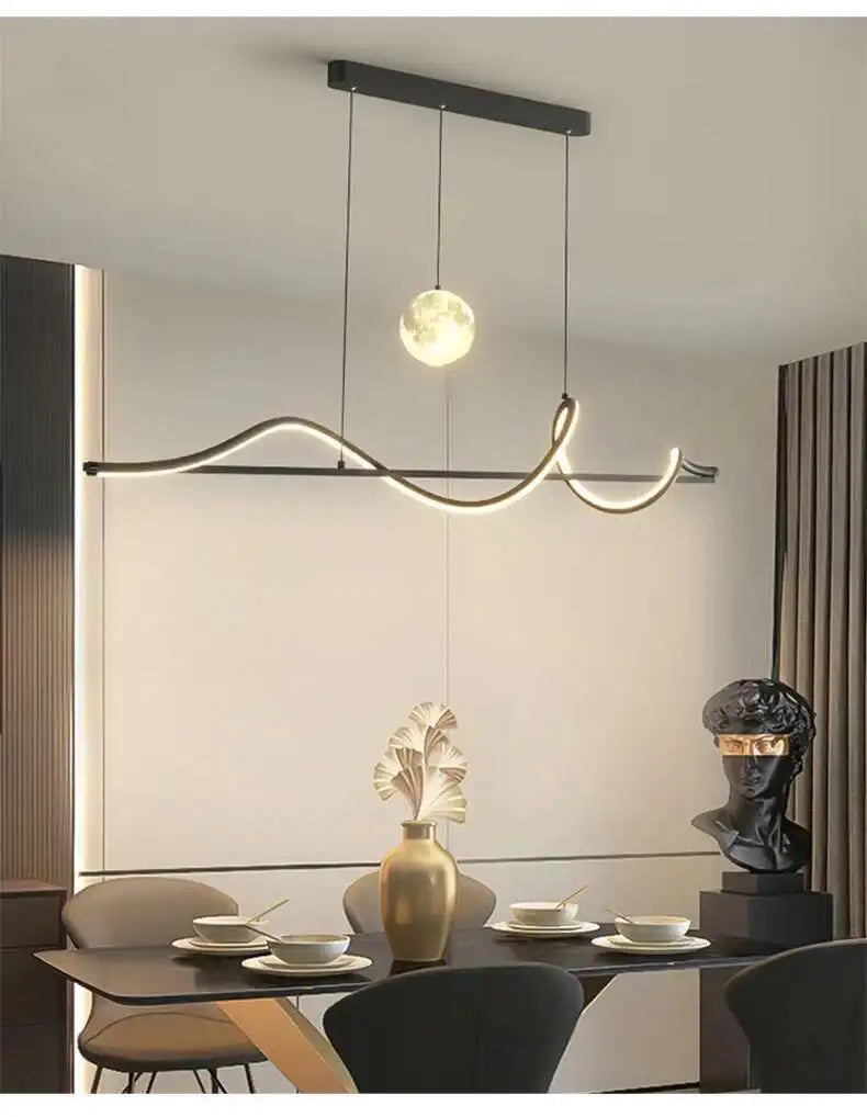 Modern Led Pendant Lights Chandelier For Dining Table Living Room Counter Bar Interior Moon Hanging Lamp Decor Chandelier Lamp