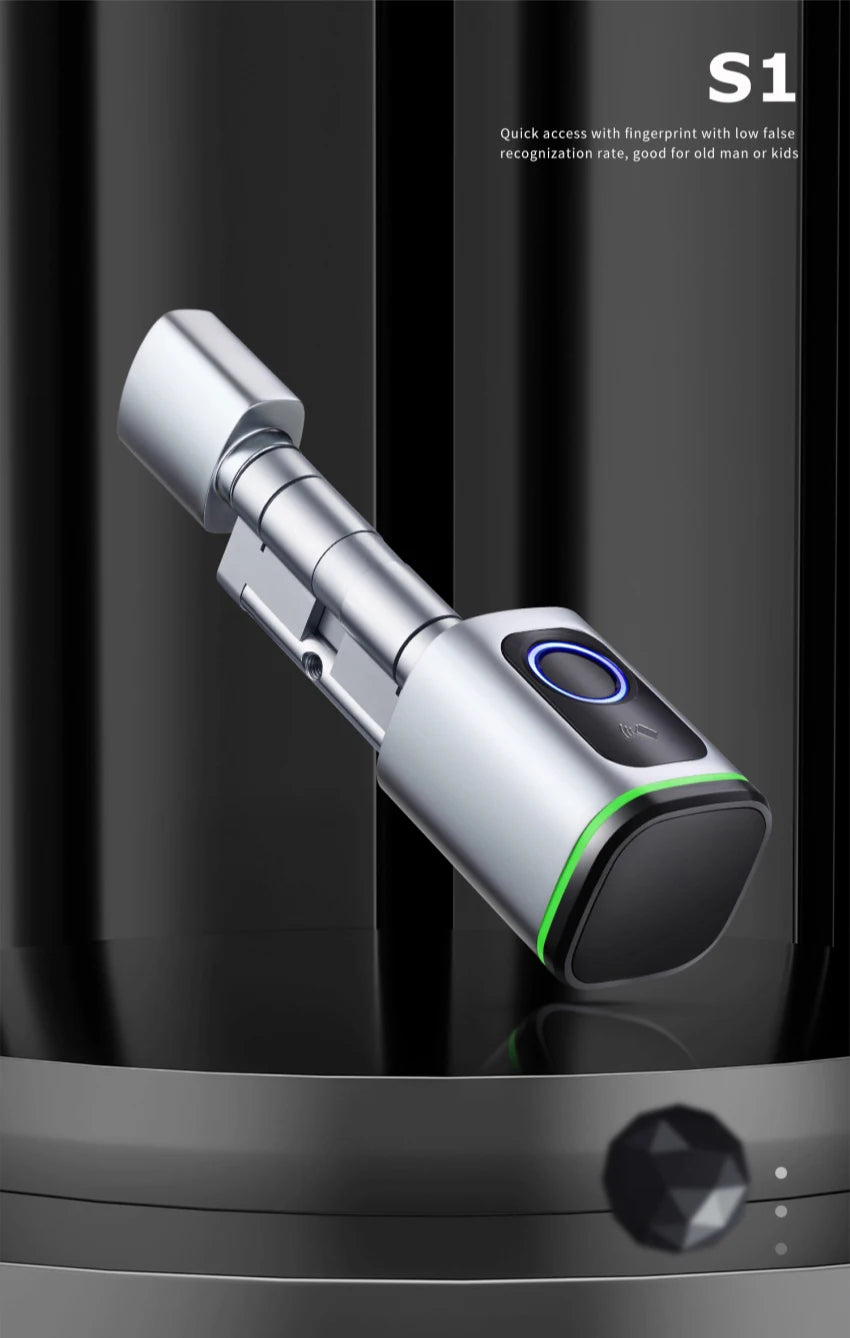 Zemismart BLE Smart Electronic DoorLock Work with Tuya DIY Cylinder Core Fingerprint APP Keys IC Card Unlock for Home Hotels
