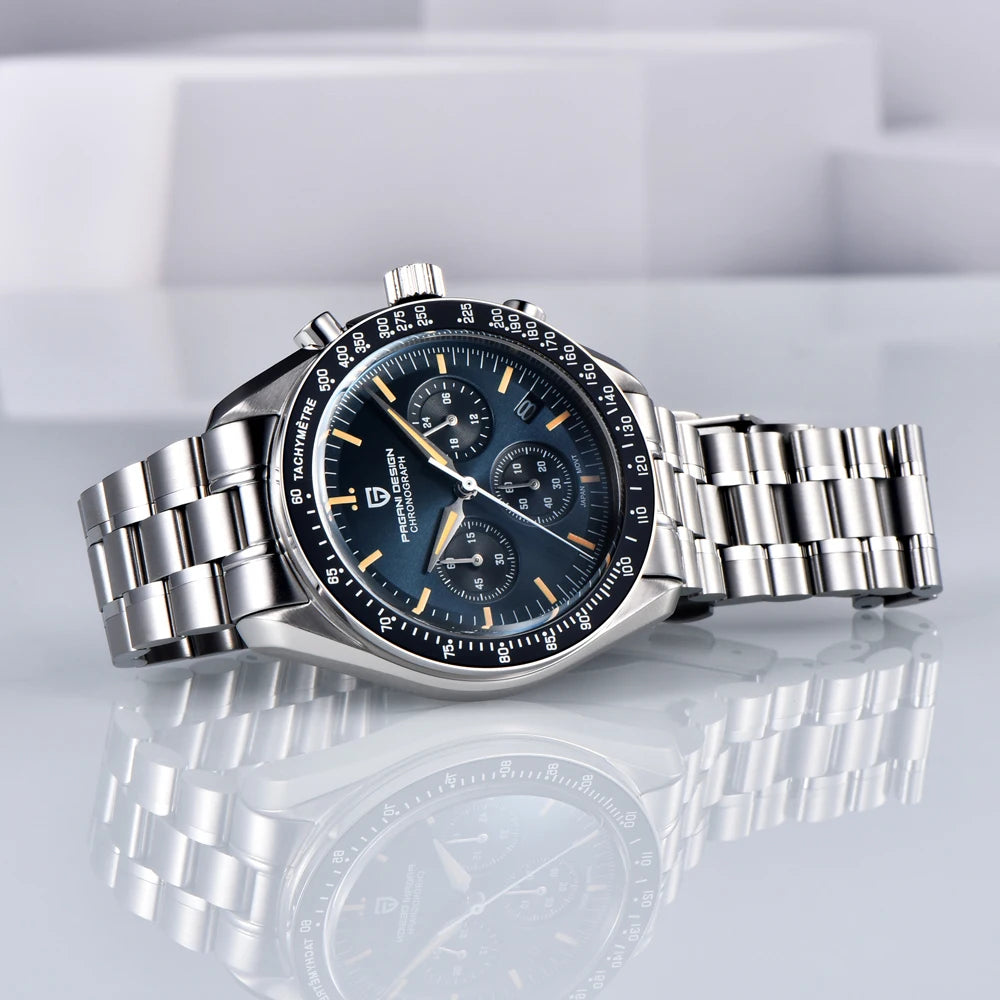 2025 New PAGANI DESIGN Saturn Men's Watches Luxury Quartz Watch For Men Chronograph Wristwatches AR Sapphire Waterproof Luminous