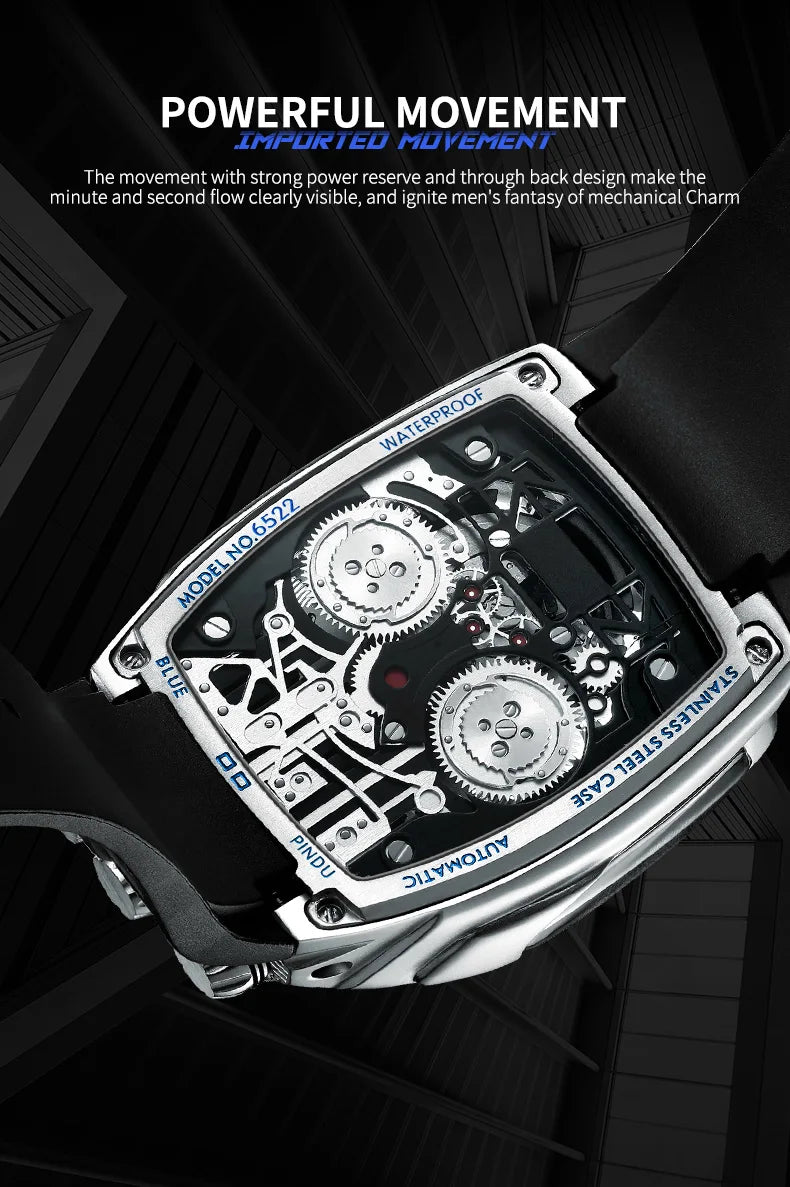 PINDU Design golden dragon Dial Men Mechanical Watch NH05 Movement Sapphire 50M Waterproof top-level Automatic movement Watch