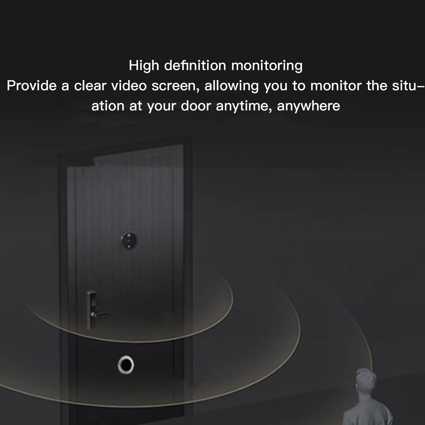 Video Doorbell for TUYA Digital Door Viewer 1080P APP Monitoring Wide View Angle Convenient for Home Office