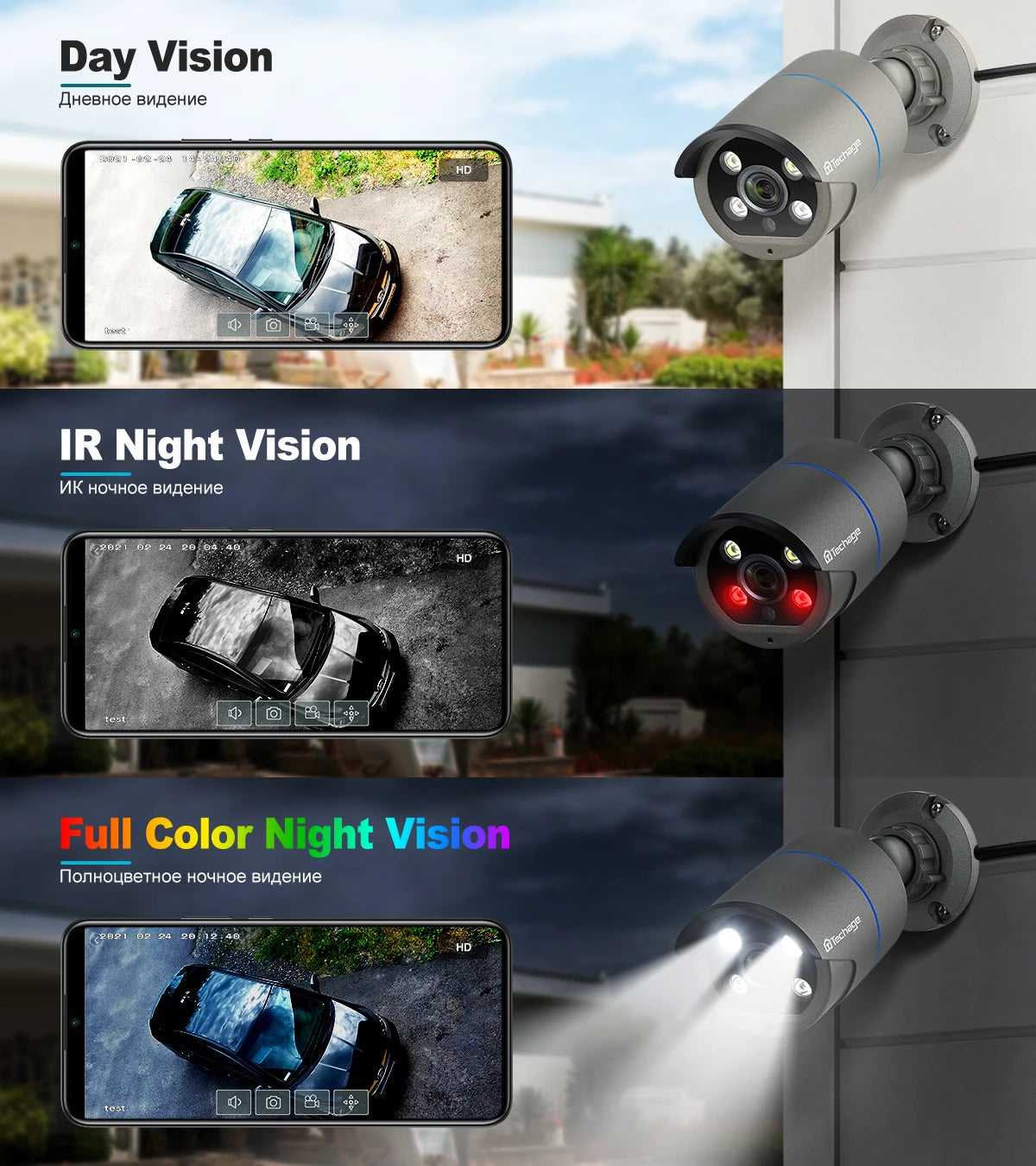 Techage 8CH HD 4MP POE Surveillance Camera CCTV Security System H.265 Face Detect Outdoor Two-way Audio IP Camera P2P Video NVR