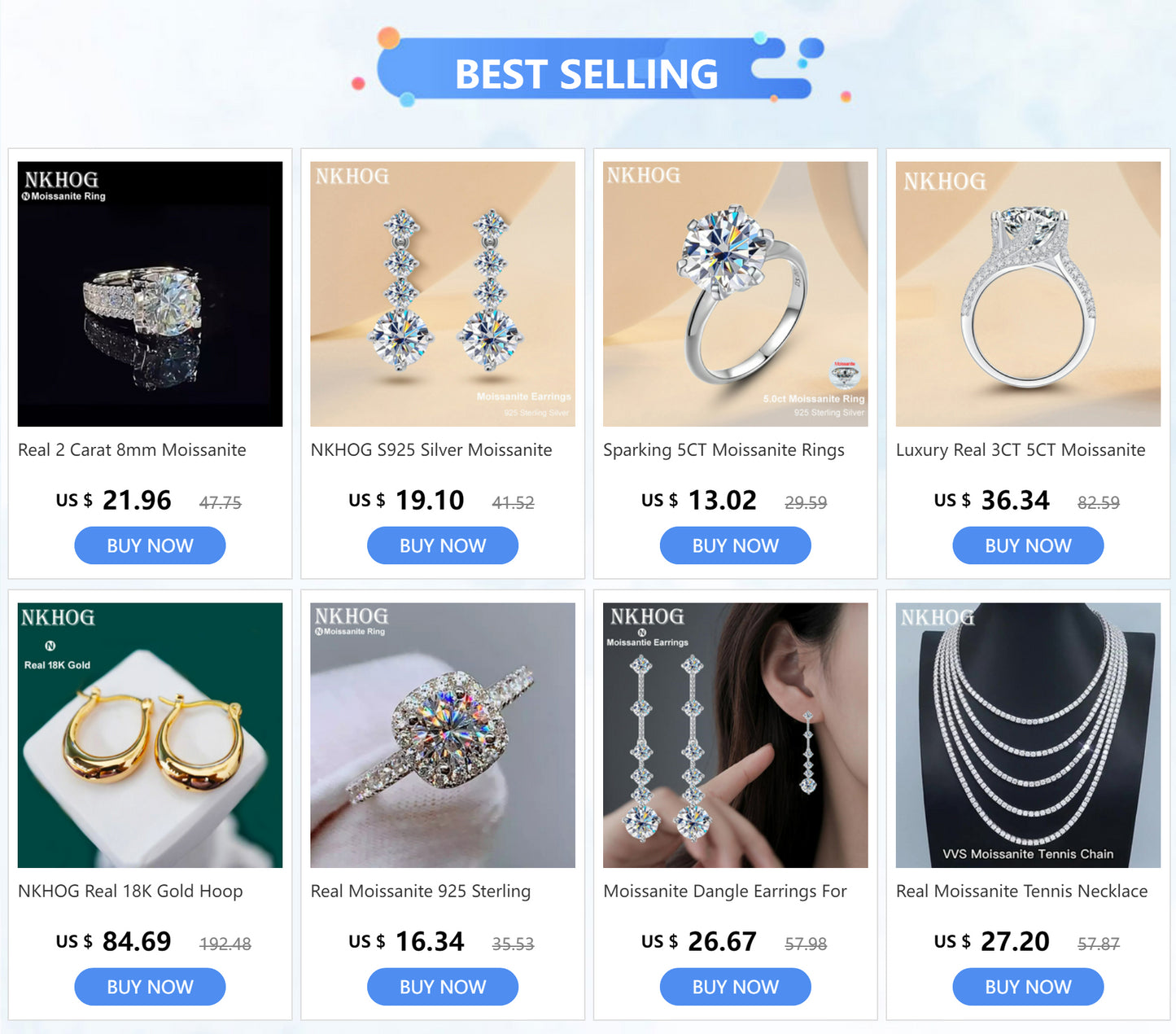 NKHOG S925 Silver Moissanite Drop Earrings For Women 2.6 Carat Real Moissanite Lab Diamond Engagement Wedding Fine Jewelry Gift