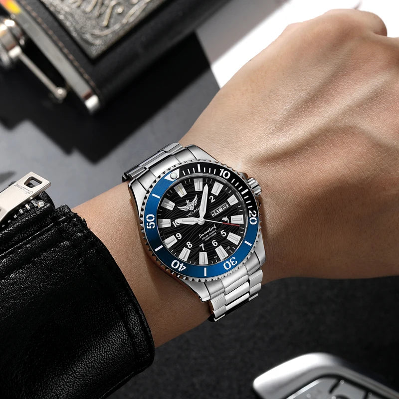 Yelang V1217 300m Diving Solar Watch Japan VS43 Swiss Super Luminous Water Ghost Waterproof Top Sapphire Aluminum Bezel Reloj